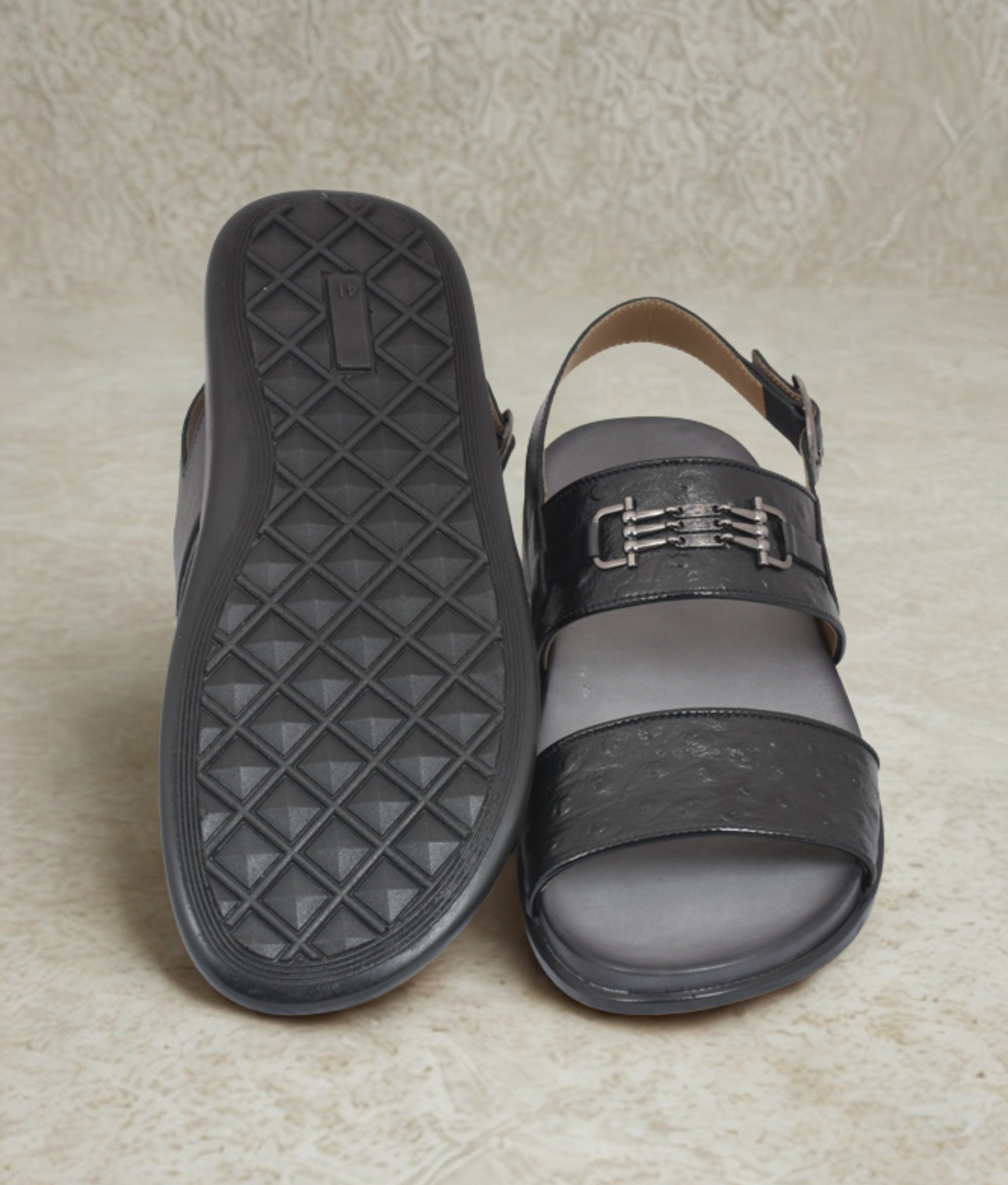 Black Leather Sandals for Men OL-746 - Harpers
